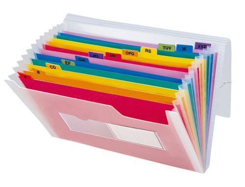 Pasta classificadora com fole liderpapel din a4 transparente com 13 departamentos cristal , Liderpapel , 29300 , 4710581421595
